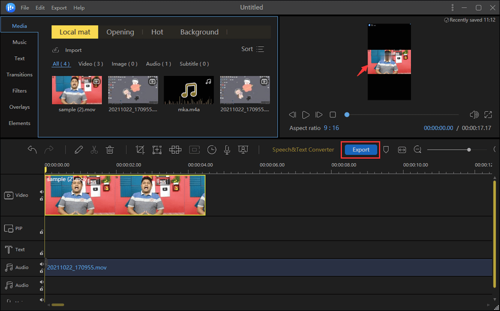 export blurred video