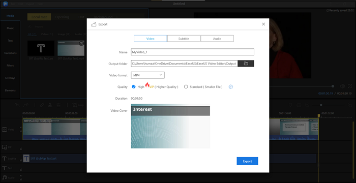 EaseUS Export Video