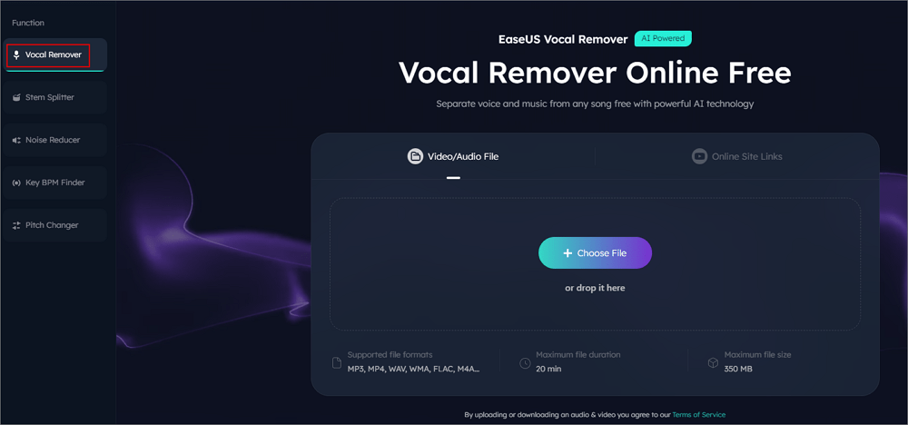 go to vocal remover