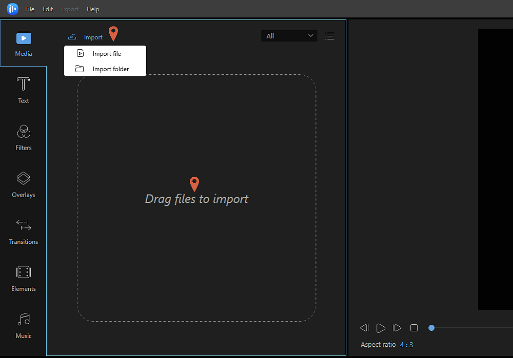 merge videos - import files