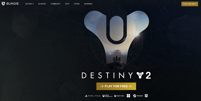 destiny 2 main page