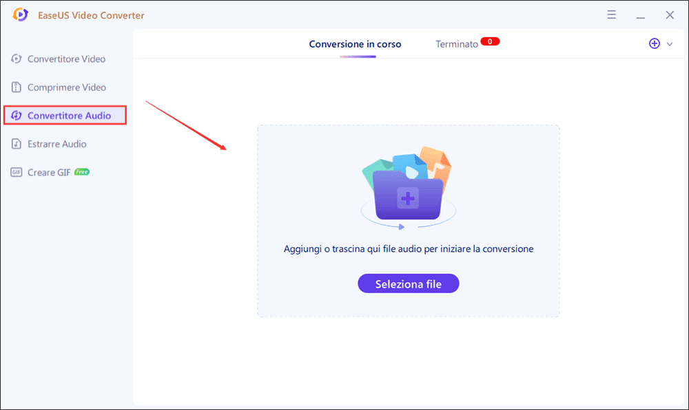 convertire file audio - passo 1