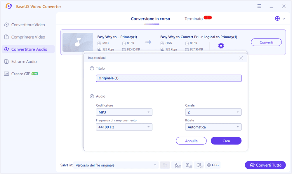 modificare audio