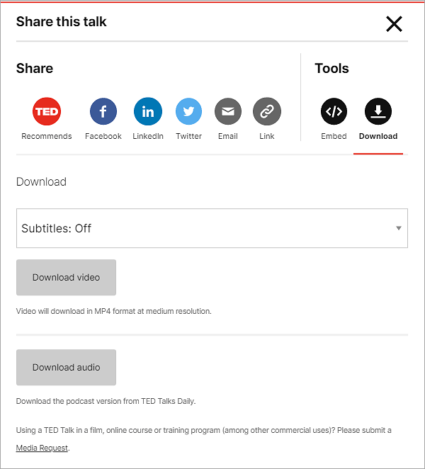 come scaricare TED talks e audio dal sito TED
