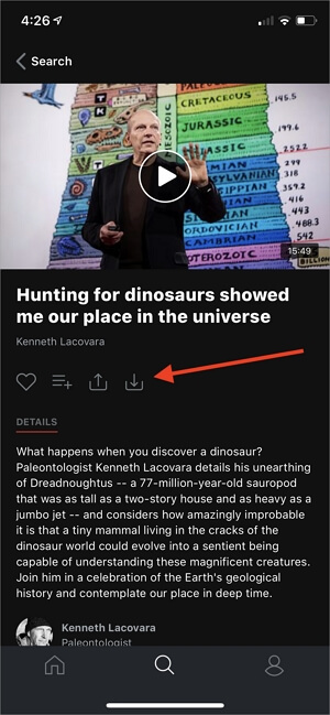 come scaricare video TED da app iOS TED