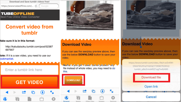 scarica video da tumblr su iphone