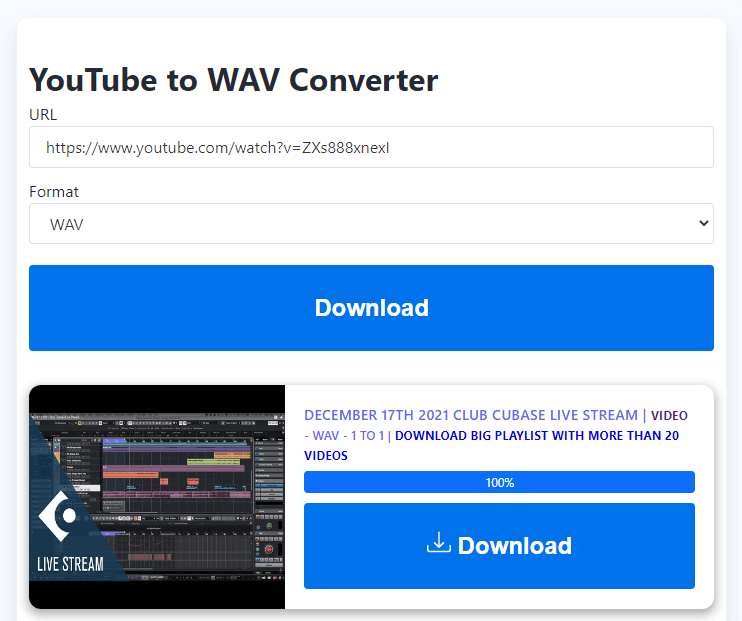 Come convertire YouTube in WAV online