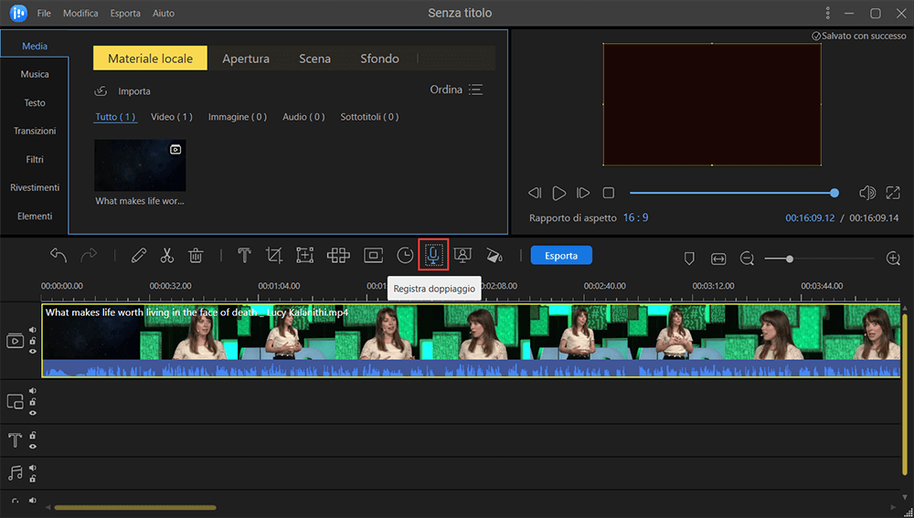 avviare la registrazione vocale