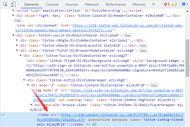 ビデオリンクが表示