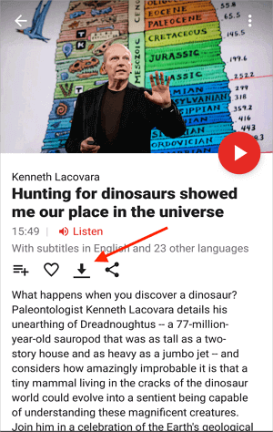AndroidアプリでTED Talksをダウンロードする