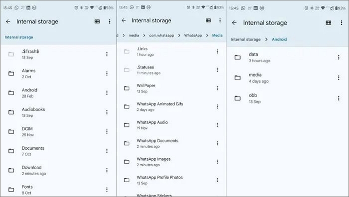 ディレクトリを開く