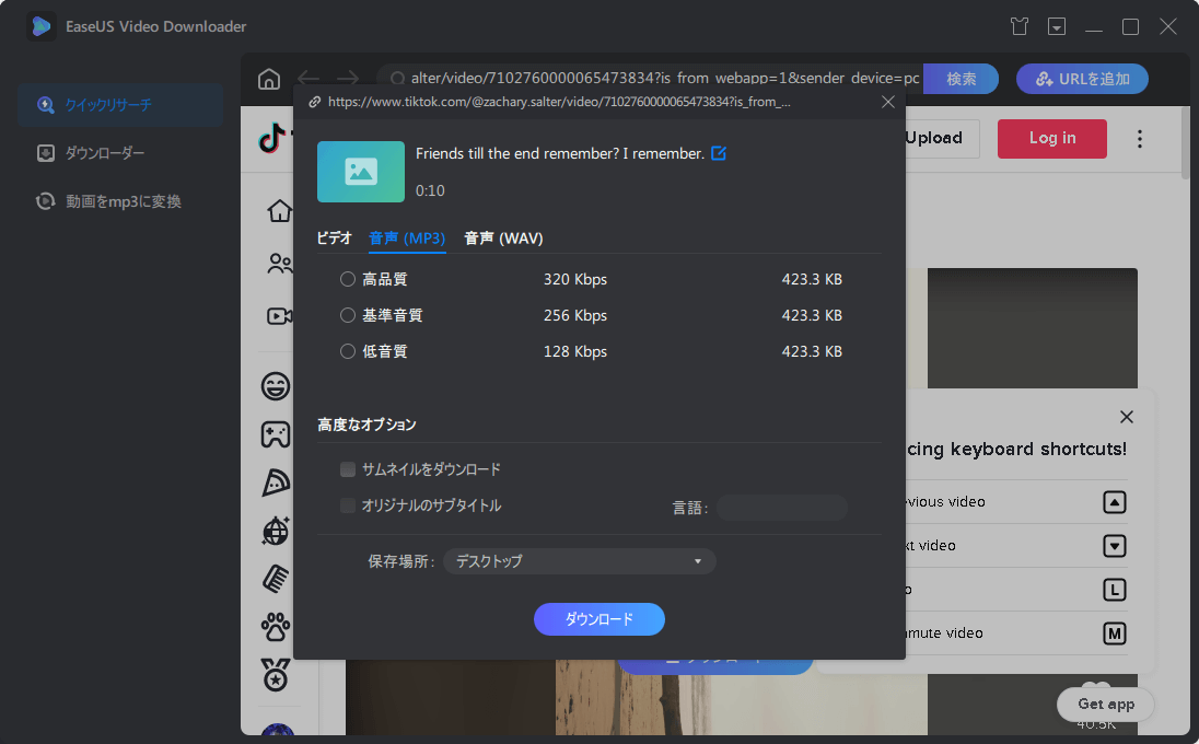 EaseUS Video Downloader‐ステップ3