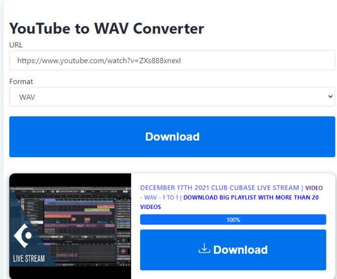 youtube-to-wavオンラインツール