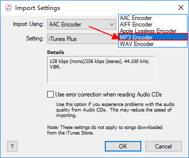 將MP3設定為MP4的目標檔案格式