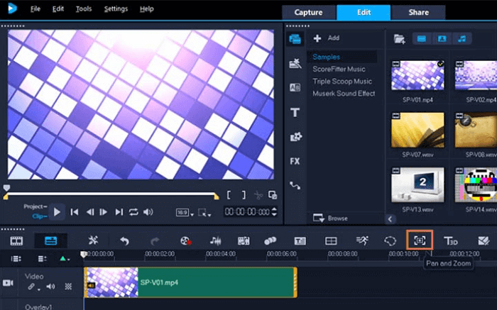 會聲會影 - 添加縮放效果